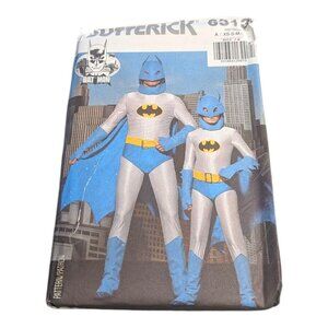 Butterick 6313 Pattern Batman Costume Adult XS-S-M-L Uncut Size A